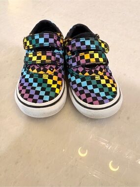 Vans Kids Rainbow Checkered Slip-On Sneakers